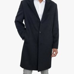 New Men’s Long Woolen Coat Jacket 38 XS Black London Fog High Quality Very Nice And Warm