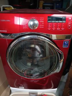 Samsung VRT Steam Front Load Washing Machine Red