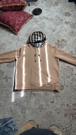 Burberry Check Hood Pullover Hoodie – Tan – XL