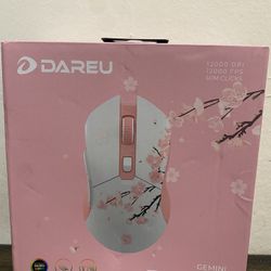 DAREU Sakura Pink Wireless Gaming Mouse Charging Dock Rechargeable RGB NO USB RECEIVER DONGLE INCLUDED!!! 