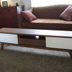 CREDENZA— Modway Envision Wood TV Stand in Walnut / White