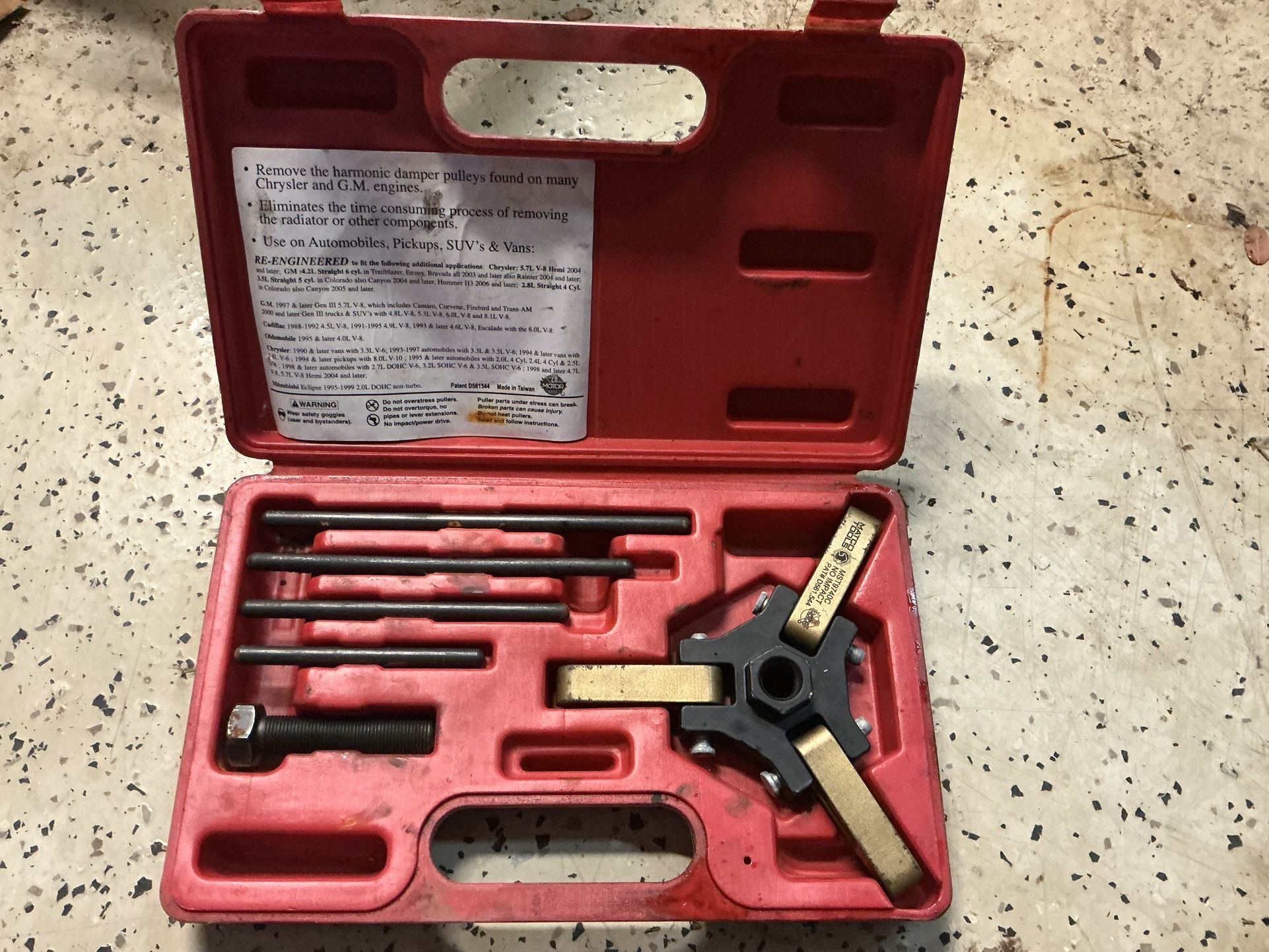 Matco Tools Heavy Duty Universal Chrysler/Gm Harmonic Damper Pulley Puller