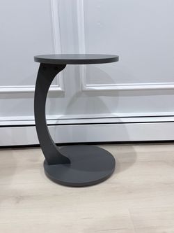 Round Metal Side Table Dark Gray