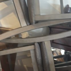 Gray kitchen set four chairs and table