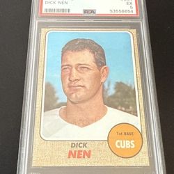 1968 Topps #591 DICK NEN Chicago Cubs PSA 5 EX