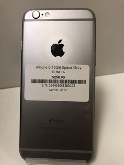 SPACE GRAY IPHONE 6 WITH 16GB!! (AT&T,CRICKET,NET10,H2O,STARIGHT TALK)