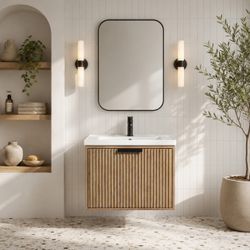New 24" Floating Bathroom Vanity - Weathered Finish
