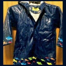 Raincoat Kids   4t   Western Chief  Blue With Fish Print 