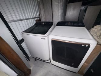 Samsung 5.5 cu. Ft. Top Load Washer with 7.4 cu. Ft. Dryer with Steam Sanitize+