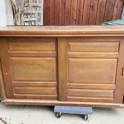 Wooden Cabinet And Misc 