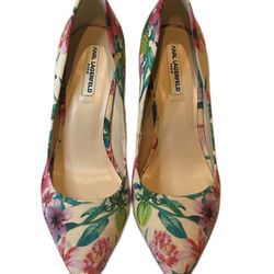 Karl Lagerfeld Paris Floral Pointed Toe Pumps – Size 7M 