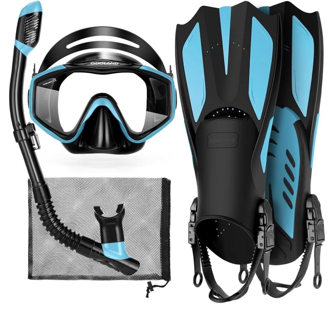 Odoland Snorkel Kid Dive Set - Hydroscope Mask, Snorkel, Fin Set