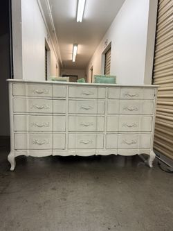 Vintage French Provincial Permacroft 12 Drawer White Dresser 