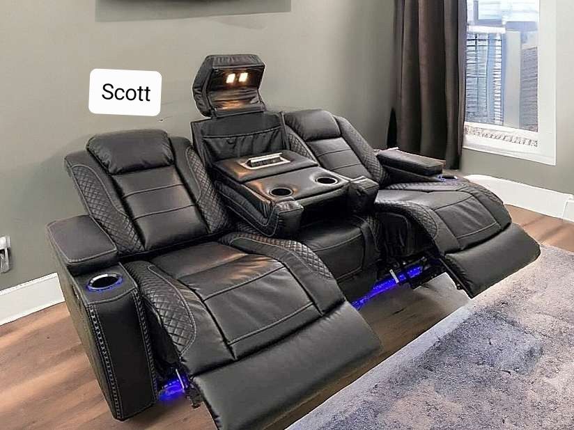 Brand New 🔥 Black Leather Power Reclining Sofa Brown Grey White Color And Configuration Options Sectional Couch