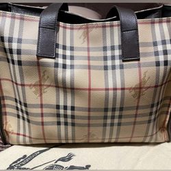 BURBERRY BRIDLE HOUSECHECK MEDIUM LYNHER LANDSCAPE TOTE