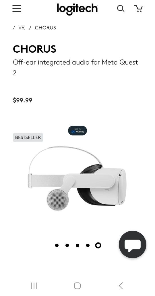 Logitech Chorus VR Off-Ear Headset for Meta Quest 2,