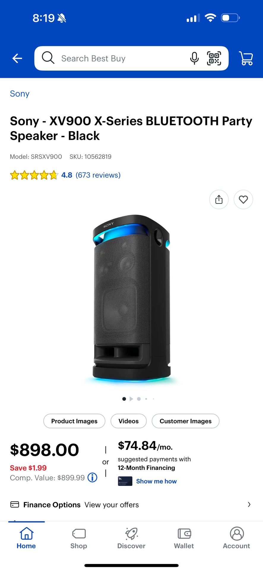 SONY XV900 PARTY SPEAKER