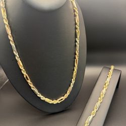 Thick Heavy 14kt Rope W/ Bracelet 