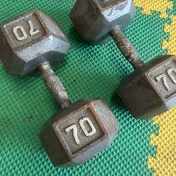 Pair Of 70LB Dumbbells 