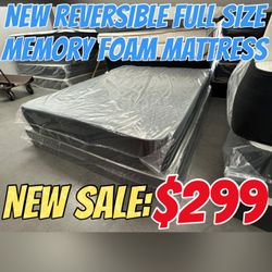 NEW REVERSIBLE FULL SIZE MEMORY FOAM MATTRESS 