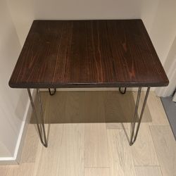 Hand Crafted Cherry Wood/Metal Cafe Table/Desk