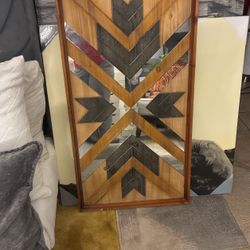 Wood Picture With A Mirror 