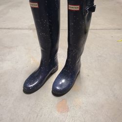 Hunter Boots Tall Size6 Navy