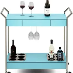 BDI Verra 5640 Aqua Blue Bar Cart