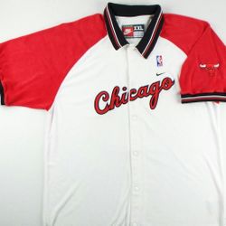 Vintage Nike NBA Chicago Bulls Warm Up Shooting Shirt Jacket Size Mens XXL
