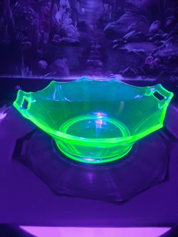 Uranium Glass Fruit Bowl
