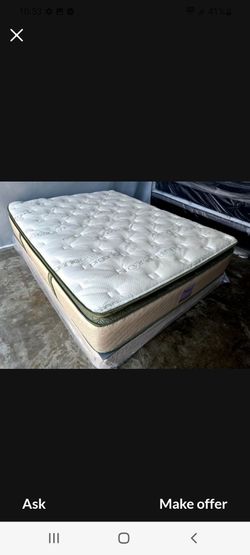 Queen Organic elite superior Hybrid Cool Gel Memory Foamm pillow top 14inch matres!!