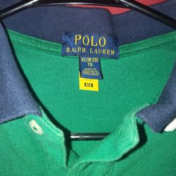 Polo Ralph Lauren Boys XL (18-20) Colorblock Polo Shirt Green Blue White