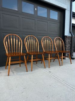 Beautiful Solid Wood Bowed Chairs (4)