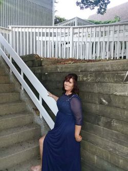 Midnight blue formal from David’s bridal 298$ new sleeves were added for an extra 85$ only worn once! Smoke free pet free and bug free home