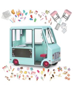 Our Generation 18" Doll Ultimate Summer Lot - Electronic Ice Cream Truck & BBQ Picnic Table Set