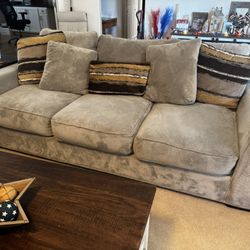 Beautiful 2-year old Living Room Set (Sofa, TWO Loveseats & Large Matching Ottoman)