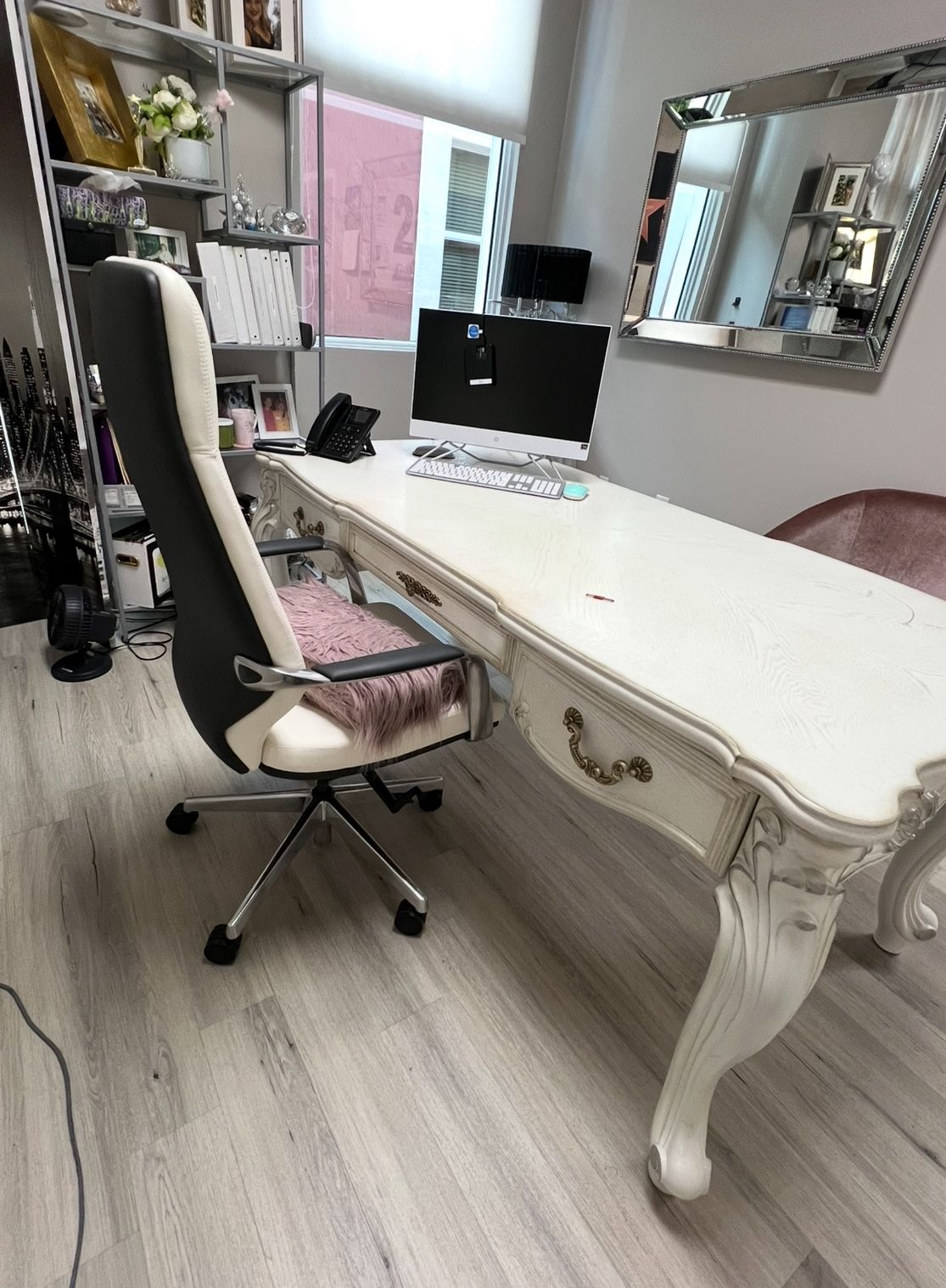 White Vintage Office Desk 