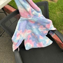 Tie-dye fleece sweatshirt with hoodie