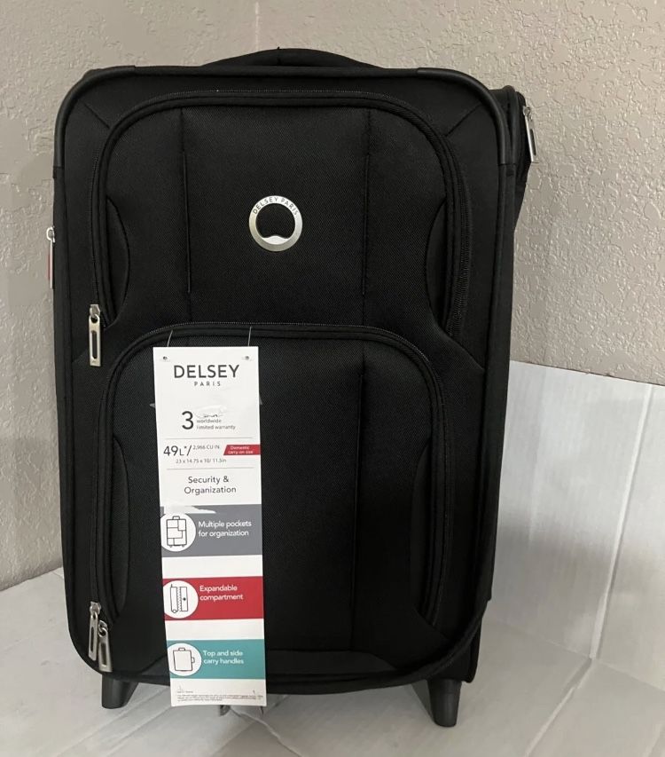 DELSEY Optimax Lite 2.0 Expandable 2-Wheel Carry-on Upright New In Black