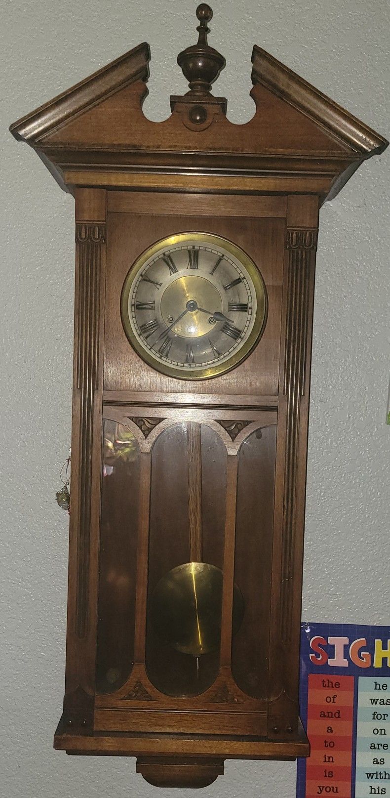 Antique Vintage DRP Gustav Becker Wall clock **WORKS WELL**