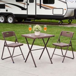 Folding Table, Portable Square Foldable Table No Assembly