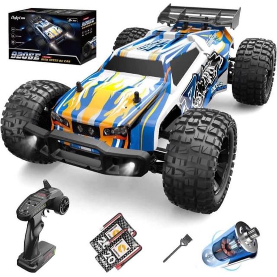 Holyton 1:10 Large High Speed Remote Control Car with LED Shell Lights, 48+ KM/H, 4WD Offroad Monste