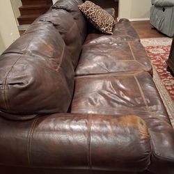 Leather Couch no marks or stains.  