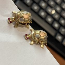 14k Gold Stud Earrings #109843-1 MJ