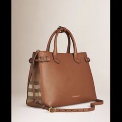 Burberry medium banner in leather and house check