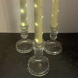 Glass Candlestick Holders