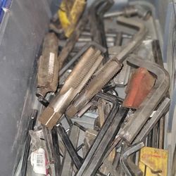 2 Box full of big size and small size Allen wrenches and thread openers