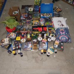 Mixed Toy Lot & Over 50 Marvel & DC Dvds Etc All For 120 Firm Today