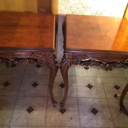 Vintage Very Ornate French Legged Tables 