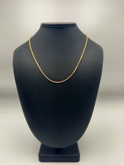 14k yellow gold necklace chain snake  19.5" 2mm wide